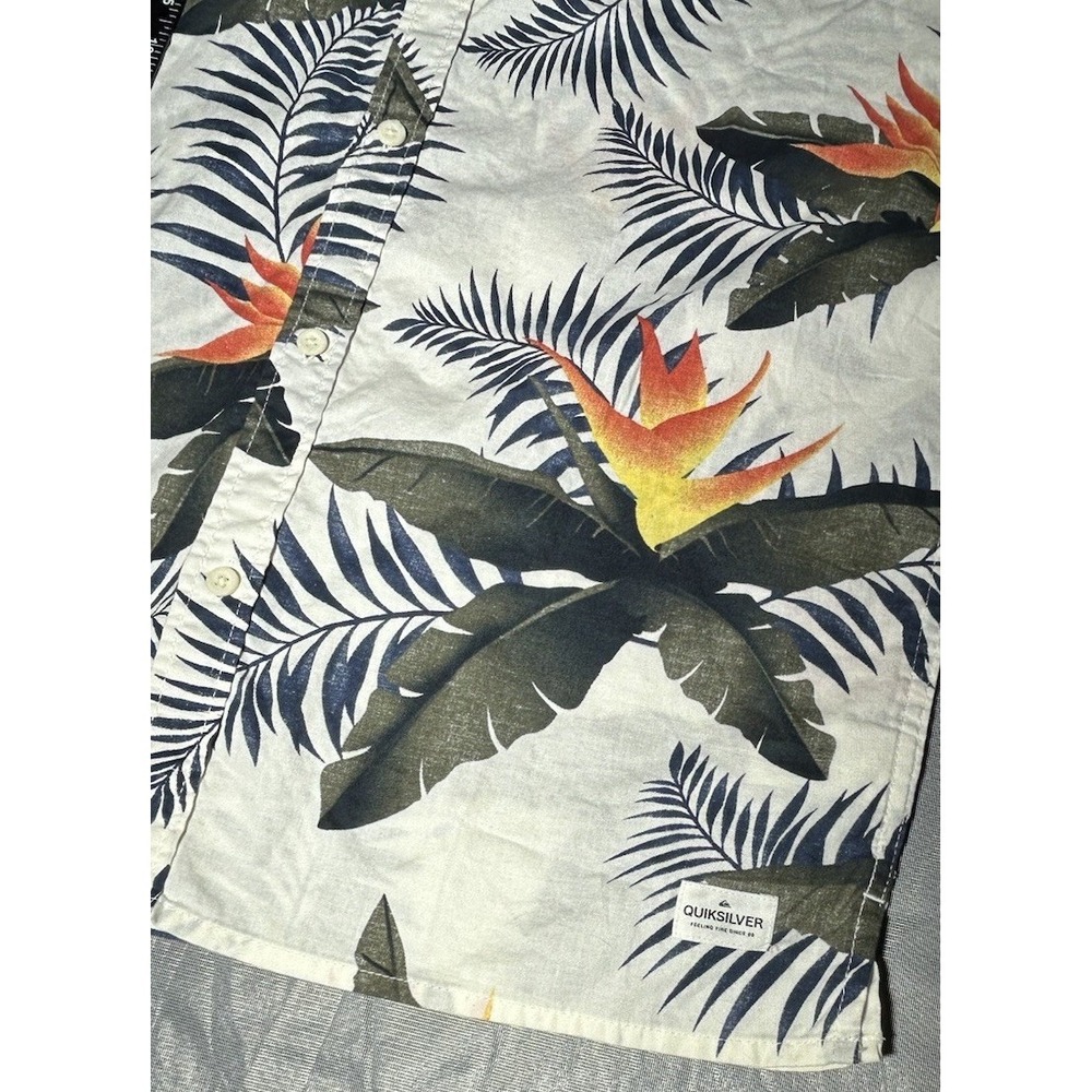 Quiksilver Poolsiders Short Sleeve Shirt Small Snow White New With Tags - Picture 8 of 13